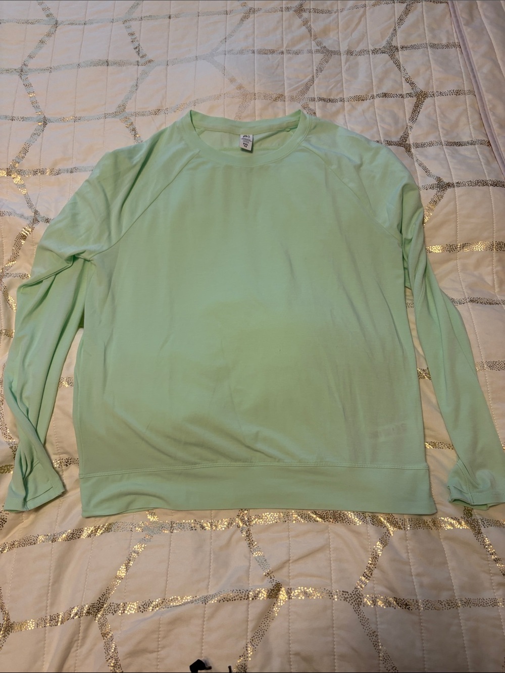 Athleta Light Green Long-Sleeve Shirt